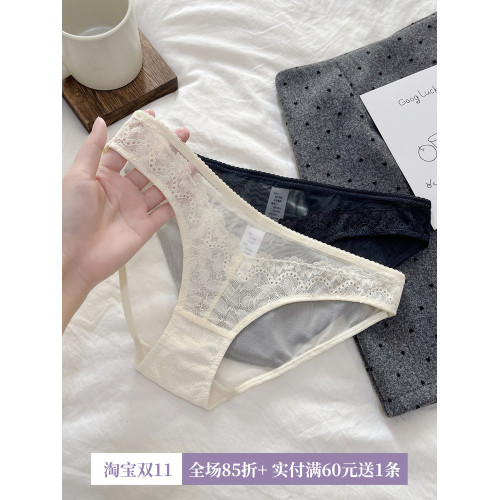 2025法式大牌蕾絲內褲女生甜美性感薄款透明網紗包臀三角褲純棉襠 2025法式大牌蕾絲內褲女生甜美性感薄款透明網紗包臀三角褲純棉襠