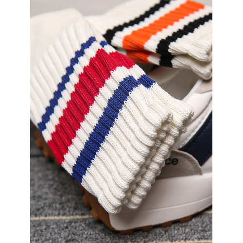 襪子男女純棉日系粗線條紋中長筒情侶堆堆襪秋冬黑白色ins運動襪 襪子男女純棉日系粗線條紋中長筒情侶堆堆襪秋冬黑白色ins運動襪