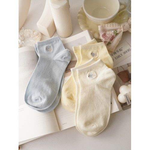 超奶的蝴蝶結小狗~春夏薄款襪子女短襪吸汗棉質可愛少女低幫低腰