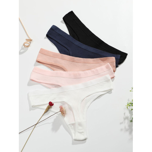 丁字褲女內褲大碼純棉性感情調無痕健身瑜珈日常穿三角t褲一片式