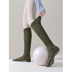 新款瑜珈襪防滑專業女秋冬保暖腿中筒舞蹈普拉提襪子室內繩跳長襪