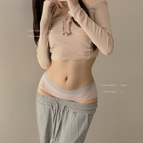 運動風內褲女純棉抗菌女生中低腰性感無痕提臀翹臀字母女士三角褲 運動風內褲女純棉抗菌女生中低腰性感無痕提臀翹臀字母女士三角褲