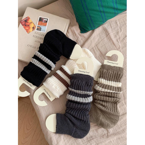 細細條 踩腳款針織襪套日系百搭條紋堆堆襪秋冬雪地靴長筒小腿襪 細細條 踩腳款針織襪套日系百搭條紋堆堆襪秋冬雪地靴長筒小腿襪