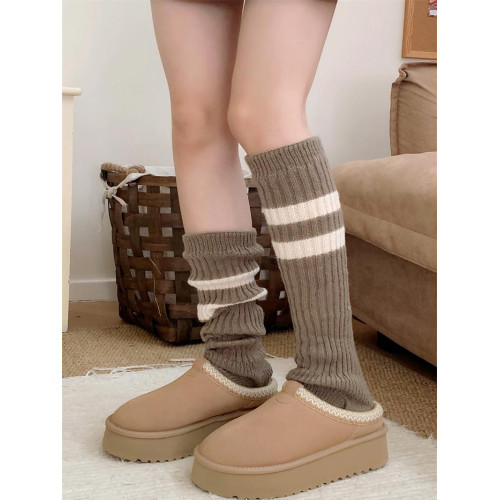 細細條 踩腳款針織襪套日系百搭條紋堆堆襪秋冬雪地靴長筒小腿襪 細細條 踩腳款針織襪套日系百搭條紋堆堆襪秋冬雪地靴長筒小腿襪