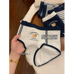 英倫小熊內褲女款純棉2025新款全棉襠女生親膚女式短褲女士三角褲