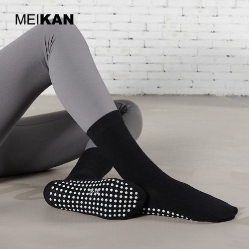 MEIKAN 中統防滑襪成人舞蹈運動襪新疆棉襪子瑜珈初學者女