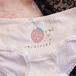 5條裝 內褲女純棉少女日系卡通可愛螺紋棉小中腰草莓愛心蝴蝶結