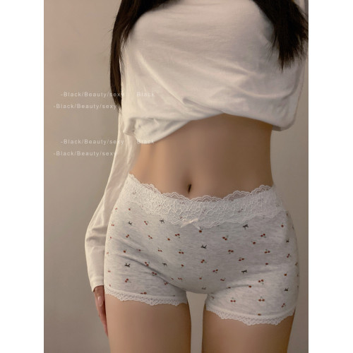 甜美蕾絲邊無痕女式平角褲2025新款防走光包臀純棉女士內褲女短褲 甜美蕾絲邊無痕女式平角褲2025新款防走光包臀純棉女士內褲女短褲