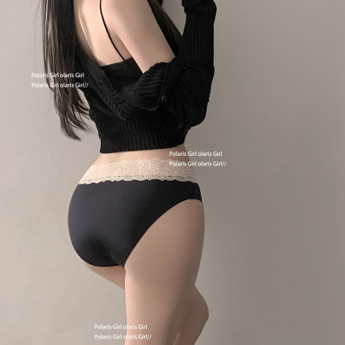 內褲女蕾絲花邊無痕冰絲低腰純棉襠新款性感一片式絲滑簡約三角褲 內褲女蕾絲花邊無痕冰絲低腰純棉襠新款性感一片式絲滑簡約三角褲