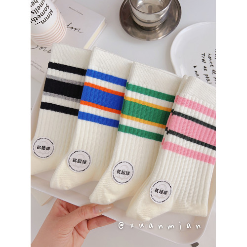 抗起球條紋襪子女中筒襪純棉ins潮配鯊魚褲春秋款情侶運動長襪女 抗起球條紋襪子女中筒襪純棉ins潮配鯊魚褲春秋款情侶運動長襪女