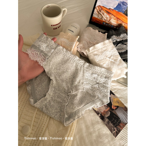 依詩貓4條日系純欲蕾絲內褲女生純棉2025性感新款女士無痕三角褲 依詩貓4條日系純欲蕾絲內褲女生純棉2025性感新款女士無痕三角褲