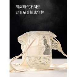 蕾絲內褲女性感新款2025女生純棉襠網紗高級緞面夏季純欲透明紅色