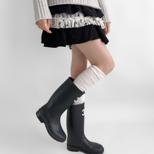 夜間教習室過膝堆堆襪女夏薄款日系及膝小腿襪jk白色長筒襪配靴子 夜間教習室過膝堆堆襪女夏薄款日系及膝小腿襪jk白色長筒襪配靴子