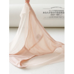 100桑蠶絲低腰法式蕾絲薄款透氣抗菌無痕真絲內褲女士三角短褲夏