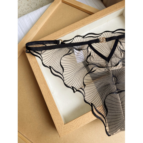 法式性感純欲蕾絲內褲大碼女士低腰透明超薄款網紗無痕誘惑底褲頭