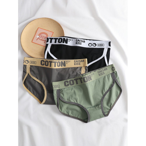 女士內褲純棉女全棉運動三角褲頭中腰寬邊舒適透氣抗菌短褲青年 女士內褲純棉女全棉運動三角褲頭中腰寬邊舒適透氣抗菌短褲青年