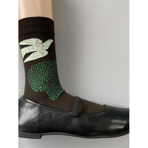 日系皆川明風格小衆文藝多花式女棉混中高筒飛鳥和樹鈴鼓小腿襪子 日系皆川明風格小衆文藝多花式女棉混中高筒飛鳥和樹鈴鼓小腿襪子