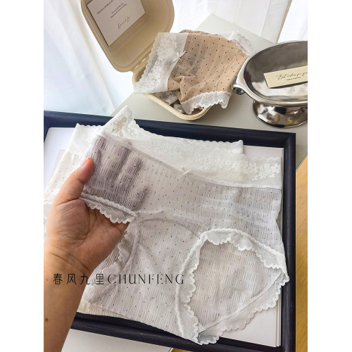 雲霧泡泡紗10抑菌加長襠|六免一透氣蕾絲網紗2025薄款中腰女內褲 雲霧泡泡紗10抑菌加長襠|六免一透氣蕾絲網紗2025薄款中腰女內褲