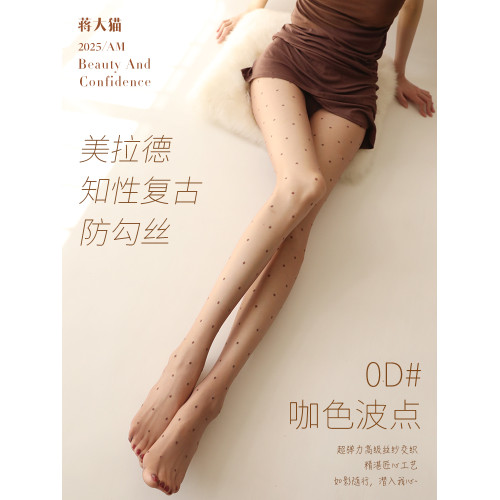蔣大貓復古【咖點】連褲襪天鵞絨防勾絲灰圓點任意剪黑絲波點絲襪 蔣大貓復古【咖點】連褲襪天鵞絨防勾絲灰圓點任意剪黑絲波點絲襪
