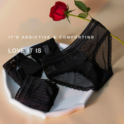 黑色性感內褲低腰甜美少女生胖mm蕾絲透明短褲柔軟棉襠三角褲薄款 黑色性感內褲低腰甜美少女生胖mm蕾絲透明短褲柔軟棉襠三角褲薄款