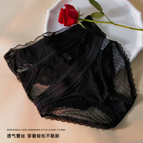 黑色性感內褲低腰甜美少女生胖mm蕾絲透明短褲柔軟棉襠三角褲薄款 黑色性感內褲低腰甜美少女生胖mm蕾絲透明短褲柔軟棉襠三角褲薄款