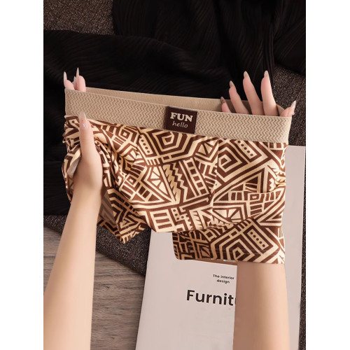 潮流復古印花男士內褲純棉平角褲2025新款男生無痕透氣男款四角褲 潮流復古印花男士內褲純棉平角褲2025新款男生無痕透氣男款四角褲