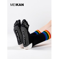 MEIKAN美看瑜珈襪地板襪五指襪普拉提襪子分趾微壓中筒襪防滑襪女