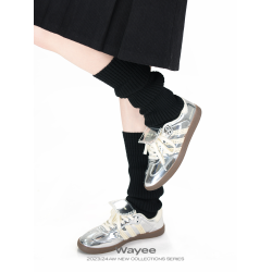 粉色腿套女芭蕾風藍色堆堆襪子踩腳y2k辣妹及膝保暖針織小腿襪套