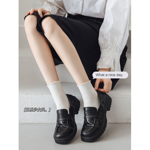 奶油白色花邊襪子女中筒秋冬棉質日系ins潮木耳邊jk襪子春秋短襪 奶油白色花邊襪子女中筒秋冬棉質日系ins潮木耳邊jk襪子春秋短襪