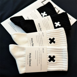 吉良先生 襪子男士中筒襪純棉舒適高幫男襪ins潮式街頭滑板運動襪