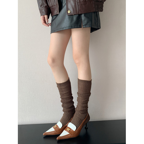 甜辣chic風綠色堆堆襪女秋冬季加厚羊毛襪藍色中筒焦糖咖色小腿襪 甜辣chic風綠色堆堆襪女秋冬季加厚羊毛襪藍色中筒焦糖咖色小腿襪