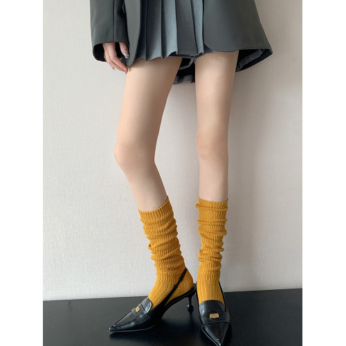 甜辣chic風綠色堆堆襪女秋冬季加厚羊毛襪藍色中筒焦糖咖色小腿襪 甜辣chic風綠色堆堆襪女秋冬季加厚羊毛襪藍色中筒焦糖咖色小腿襪