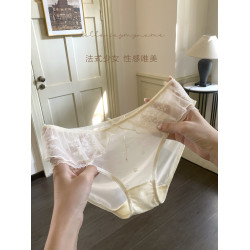 2025秋勢力周新款性感蕾絲網紗內褲女襠純棉低腰半包臀