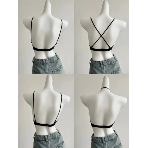 美得怦然心動盲入款無痕內衣女小胸聚攏美背交叉掛脖細肩帶無鋼圈