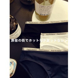 定織面料 時髦歐美女士性感低腰純棉襠內褲女藏藍色冰絲夏季日系