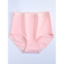 4條全棉中高腰內褲女士大碼收腹提臀純色純棉三角褲女加肥加大