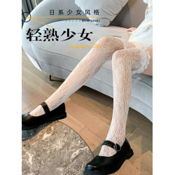 白色蕾絲襪子花邊愛心中筒夏天薄款日系可愛lolita甜美短襪女夏季