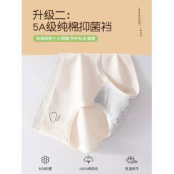 內褲女生純棉抗菌100%全棉襠2023新款日系無痕透氣女士中腰短褲