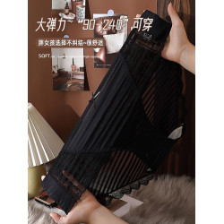 大碼內褲高開叉女200斤性感蕾絲薄款高彈中高腰胖mm透氣襠不勒腿