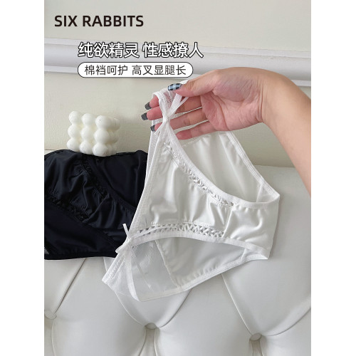 六衹兔子性感純欲內褲女純棉底襠透氣輕薄軟蝴蝶結女士三角褲 六衹兔子性感純欲內褲女純棉底襠透氣輕薄軟蝴蝶結女士三角褲