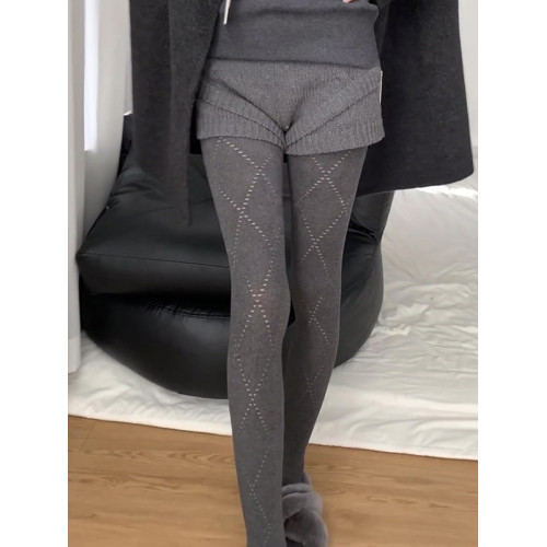 灰色連褲襪miu系秋冬季加厚保暖針織外穿菱格絲襪打底褲襪冬季 灰色連褲襪miu系秋冬季加厚保暖針織外穿菱格絲襪打底褲襪冬季