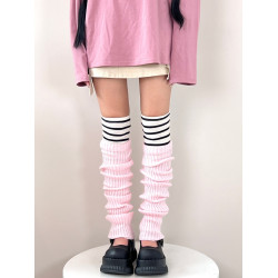 BON 復古純色針織寬松襪套堆堆襪y2k腿套辣妹jk灰色過膝襪秋冬