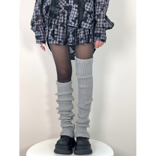 BON 復古純色針織寬松襪套堆堆襪y2k腿套辣妹jk灰色過膝襪秋冬 BON 復古純色針織寬松襪套堆堆襪y2k腿套辣妹jk灰色過膝襪秋冬