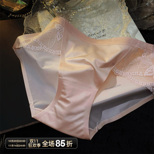 法式高級緞面蕾絲內褲女性感鏤空刺綉舒適透氣中腰包臀無痕三角褲 法式高級緞面蕾絲內褲女性感鏤空刺綉舒適透氣中腰包臀無痕三角褲