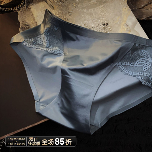 法式高級緞面蕾絲內褲女性感鏤空刺綉舒適透氣中腰包臀無痕三角褲 法式高級緞面蕾絲內褲女性感鏤空刺綉舒適透氣中腰包臀無痕三角褲