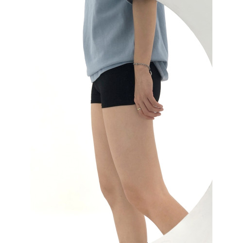 二合一女內褲安全褲中低腰純色純棉抑菌螺紋棉四角平角包臀防走光