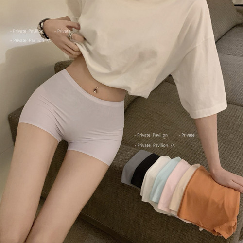 內褲女生純棉襠夏季2025新款冰絲無痕中腰打底褲防走光安全平角褲 內褲女生純棉襠夏季2025新款冰絲無痕中腰打底褲防走光安全平角褲