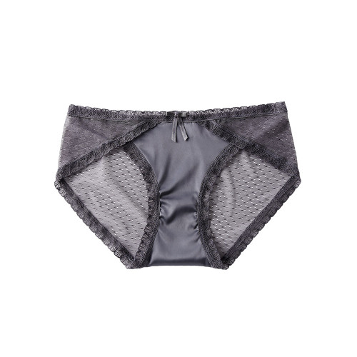 4條裝內褲女夏季性感無痕蕾絲中腰純棉襠薄款網紗純色女士三角褲 4條裝內褲女夏季性感無痕蕾絲中腰純棉襠薄款網紗純色女士三角褲