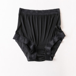 上新女真絲高腰內褲桑蠶絲透氣包臀平角大碼內褲護肚臍三角褲短褲