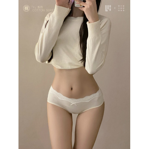 A類純棉蕾絲邊內褲女生全棉抗菌檔2025新款中低腰性感女士三角褲 A類純棉蕾絲邊內褲女生全棉抗菌檔2025新款中低腰性感女士三角褲